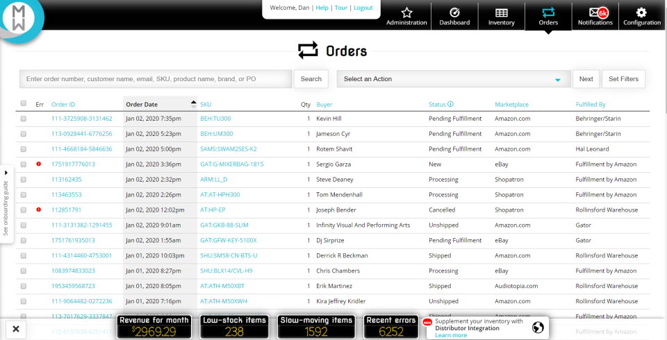 MarketplaceWorks Software - Track Orders