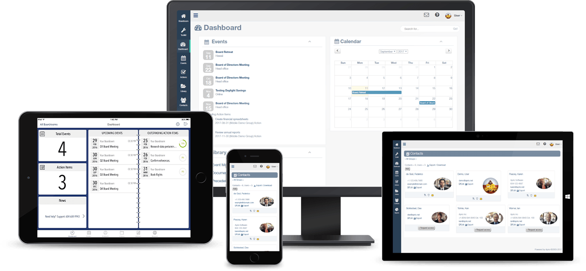 Access all your board materials from any device at any time.