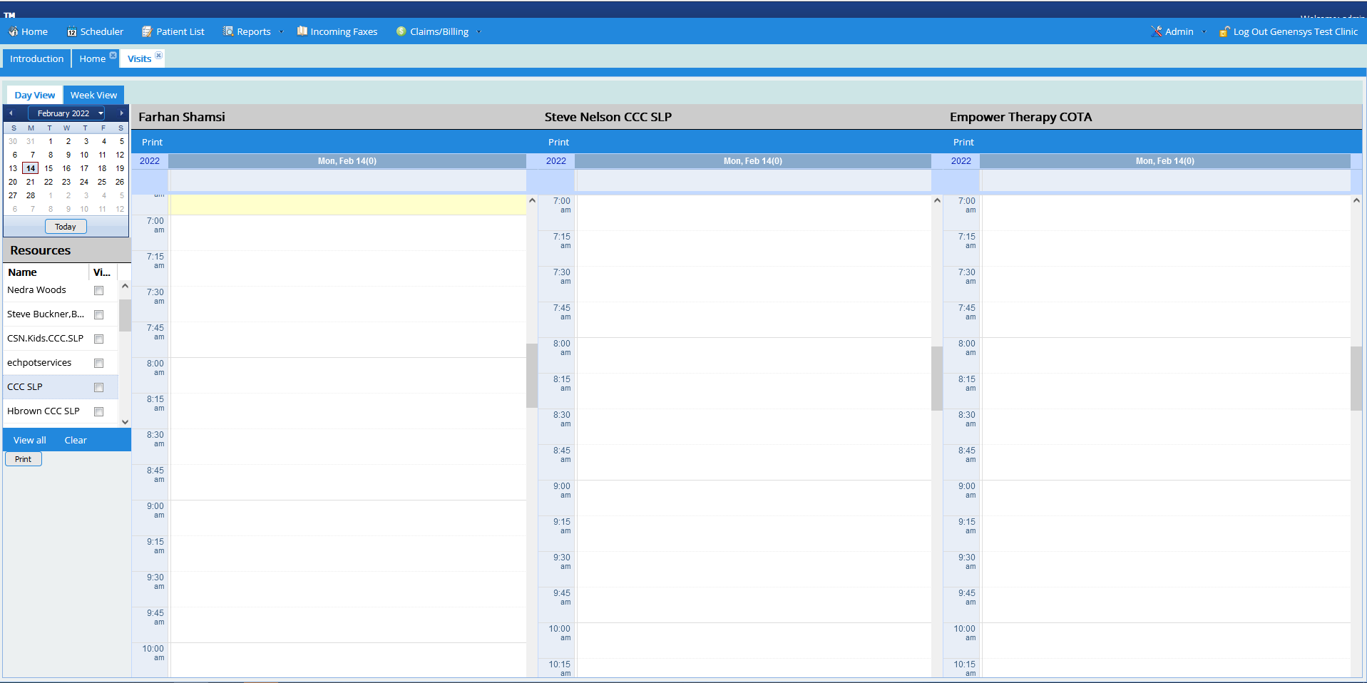Simplify Therapy screenshot: Simplify Therapy visits