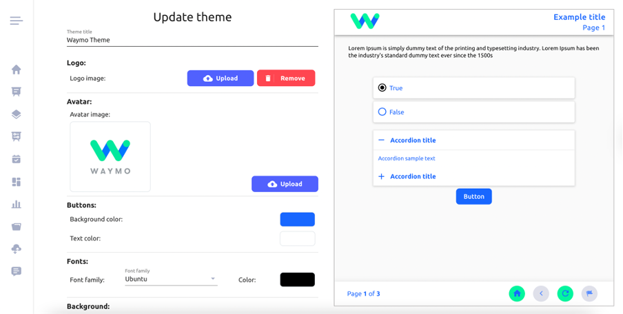 My Learning Hub Software - Course themes