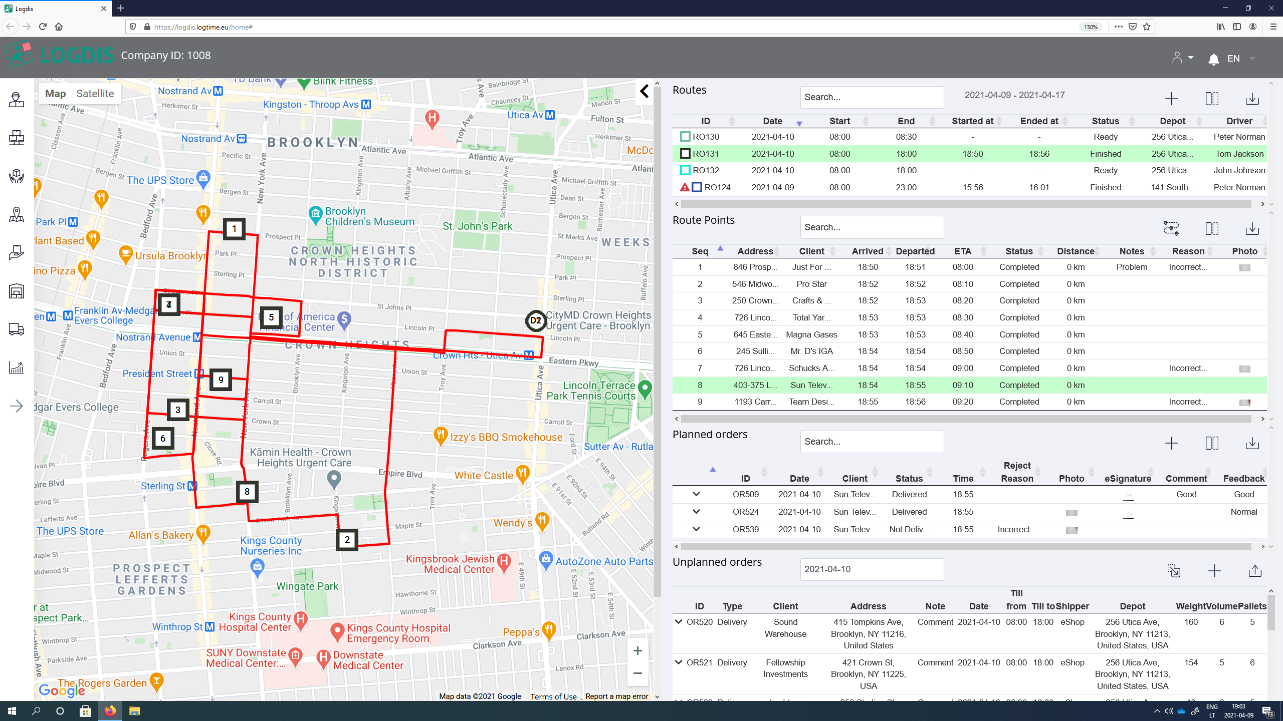 Logdio screenshot: Automated route planning & optimisation anywhere, anytime