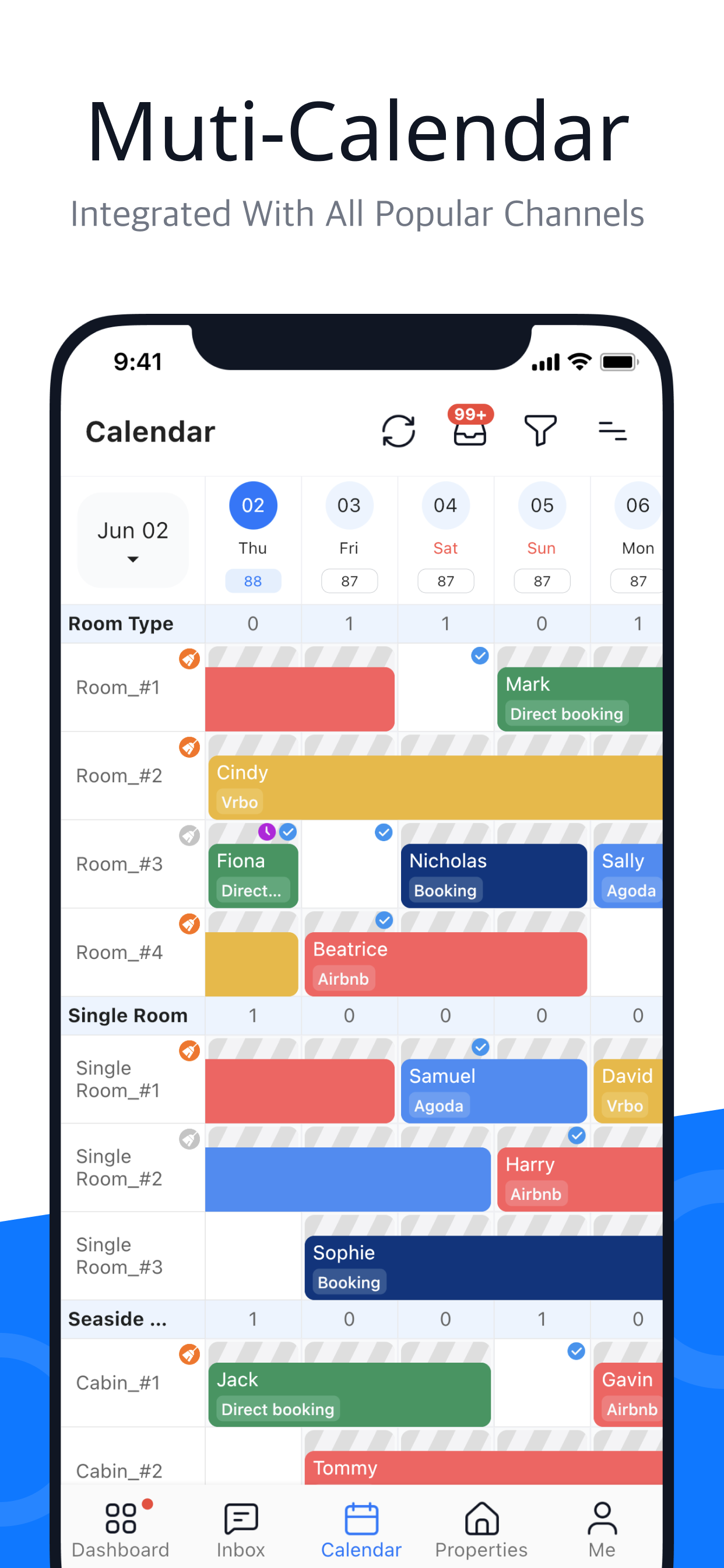 Hostex syncs the calendars, reservations, prices from all your booking channels in one dashboard.