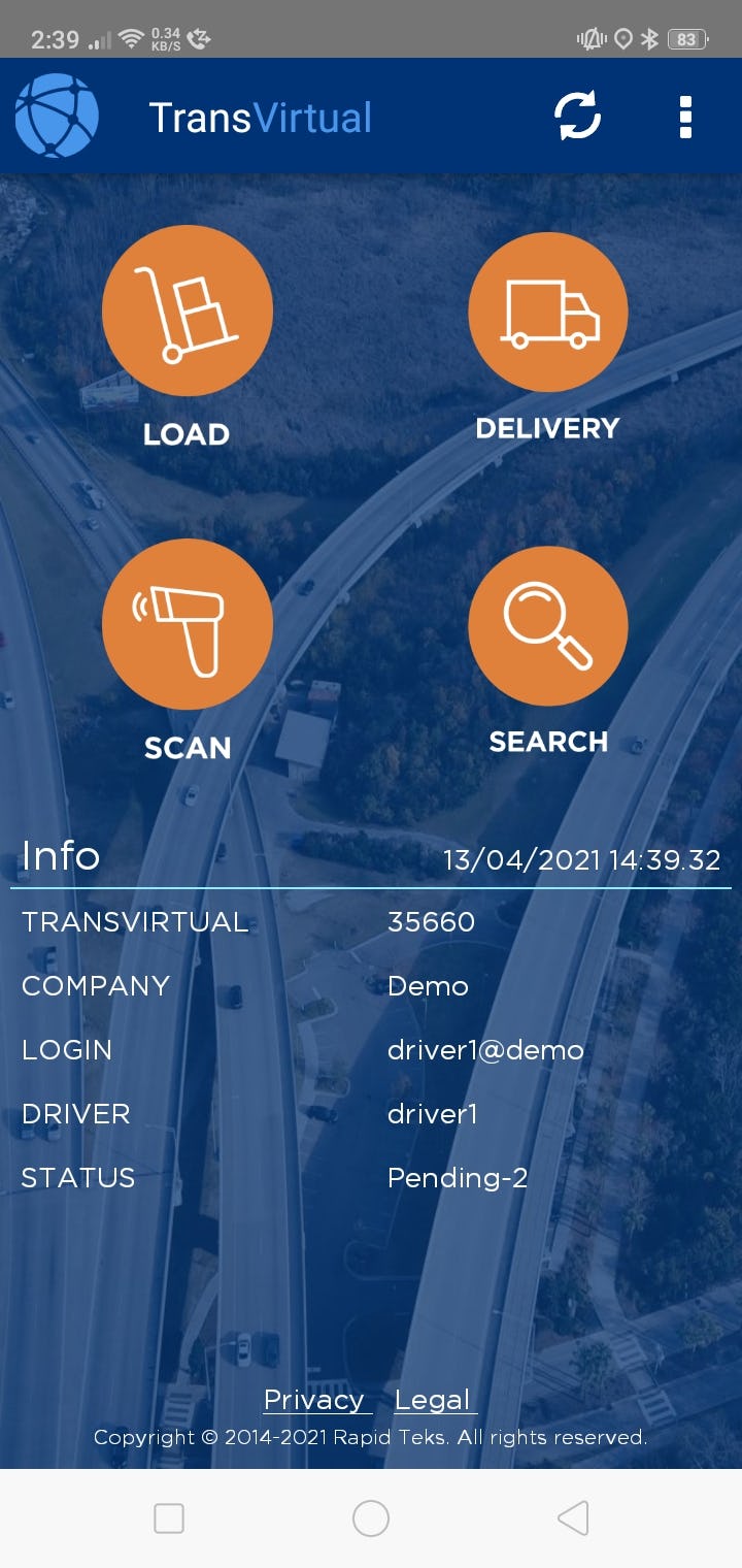 TransVirtual Software - App Home Screen