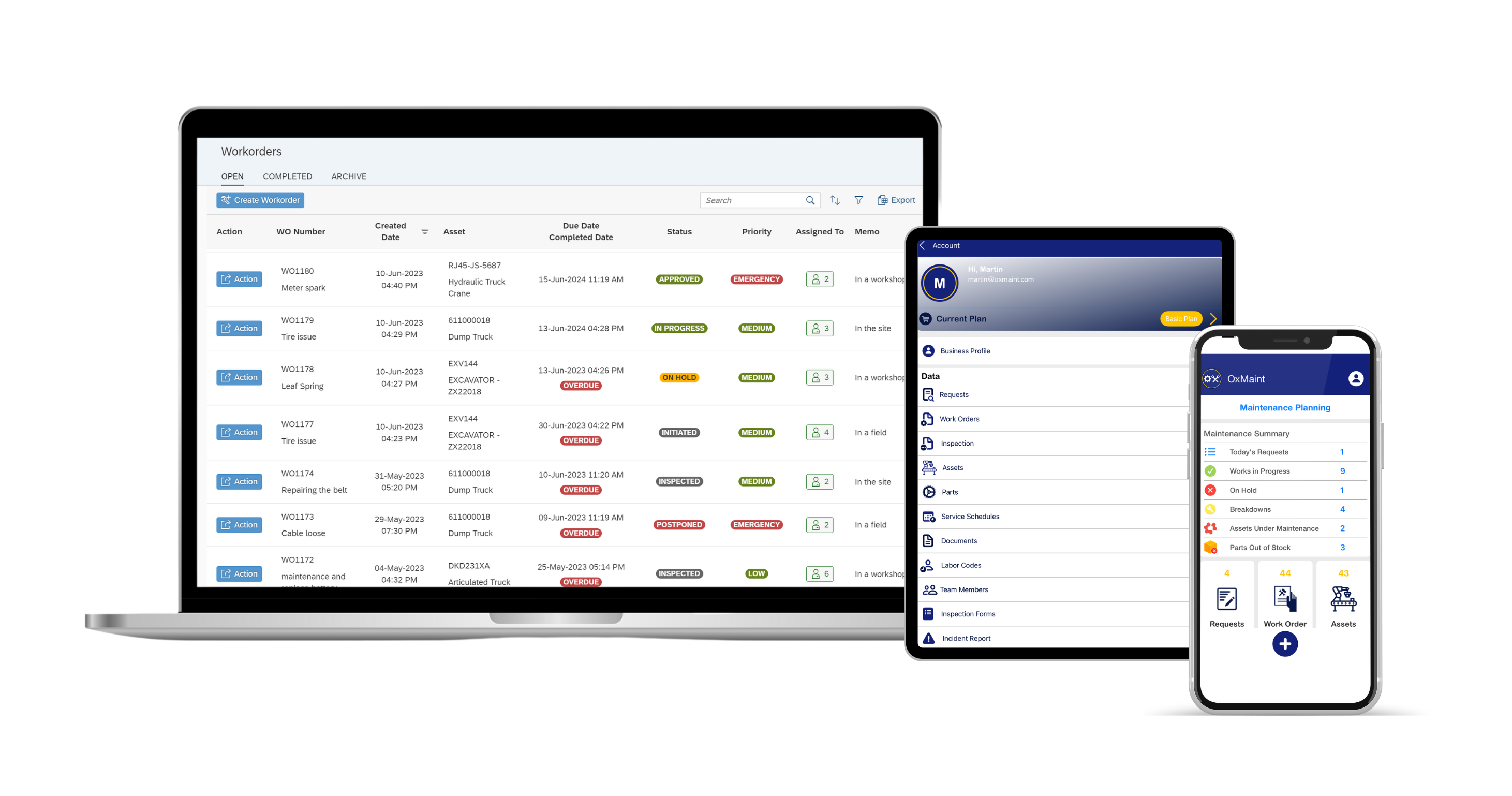 Oxmaint screenshot: AI-powered tools help you stay on top of maintenance with effortless scheduling, recording, and monitoring. Minimize admin work and eliminate errors for a significant boost in production capacity.