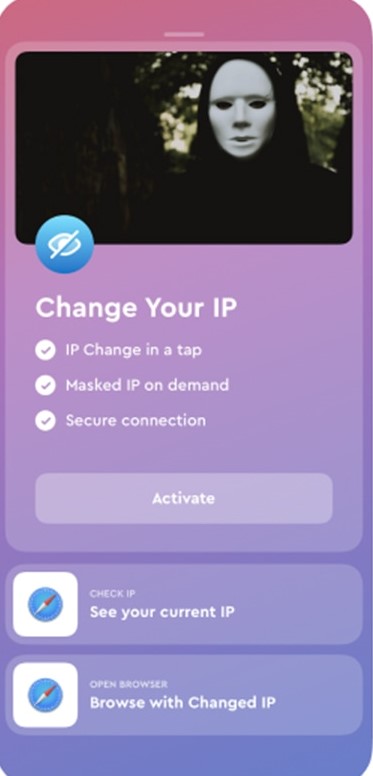 ClearVPN screenshot: ClearVPN changing IP