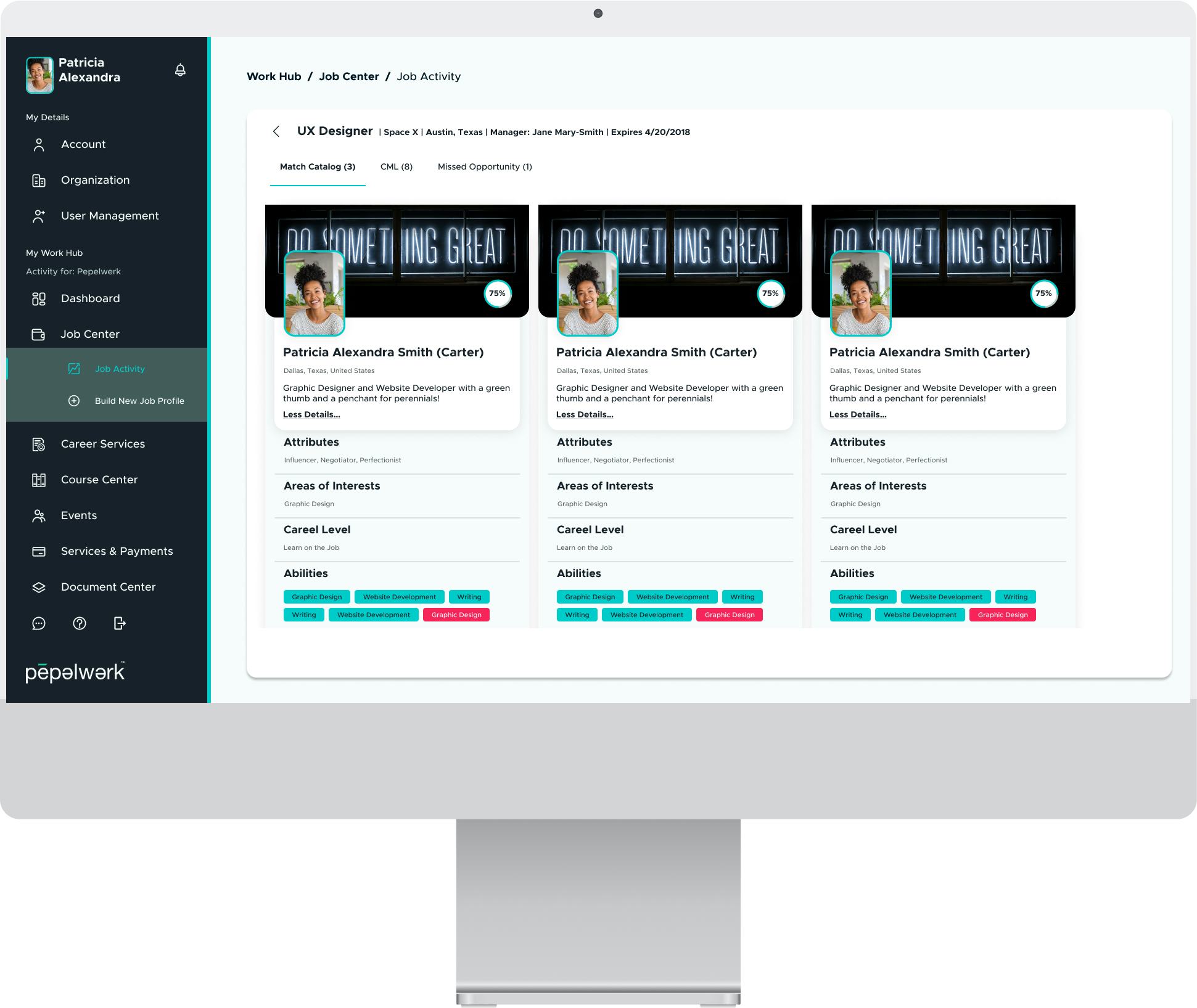 pepelwerk Software - View AI-matched candidates with detailed skill profiles, attributes and career levels. Make data-driven hiring decisions based on true job fit, eliminating the inefficiencies of traditional resume-based recruitment.