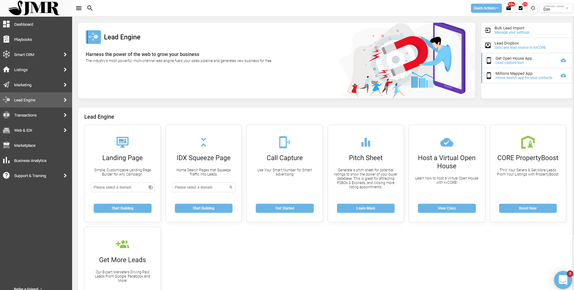 kvCORE Software - Over 20 Different Lead Generation Tools Helps Agents Build Pipeline and Have Better Conversations.