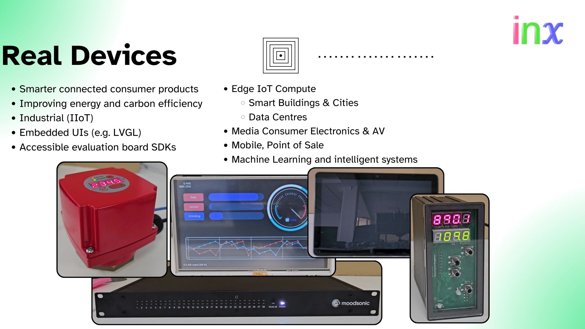 inxware screenshot: Examples of real devices that can be used with Lucid