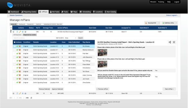 Movista Software - The management dashboard shows what's really happening in the field in real-time