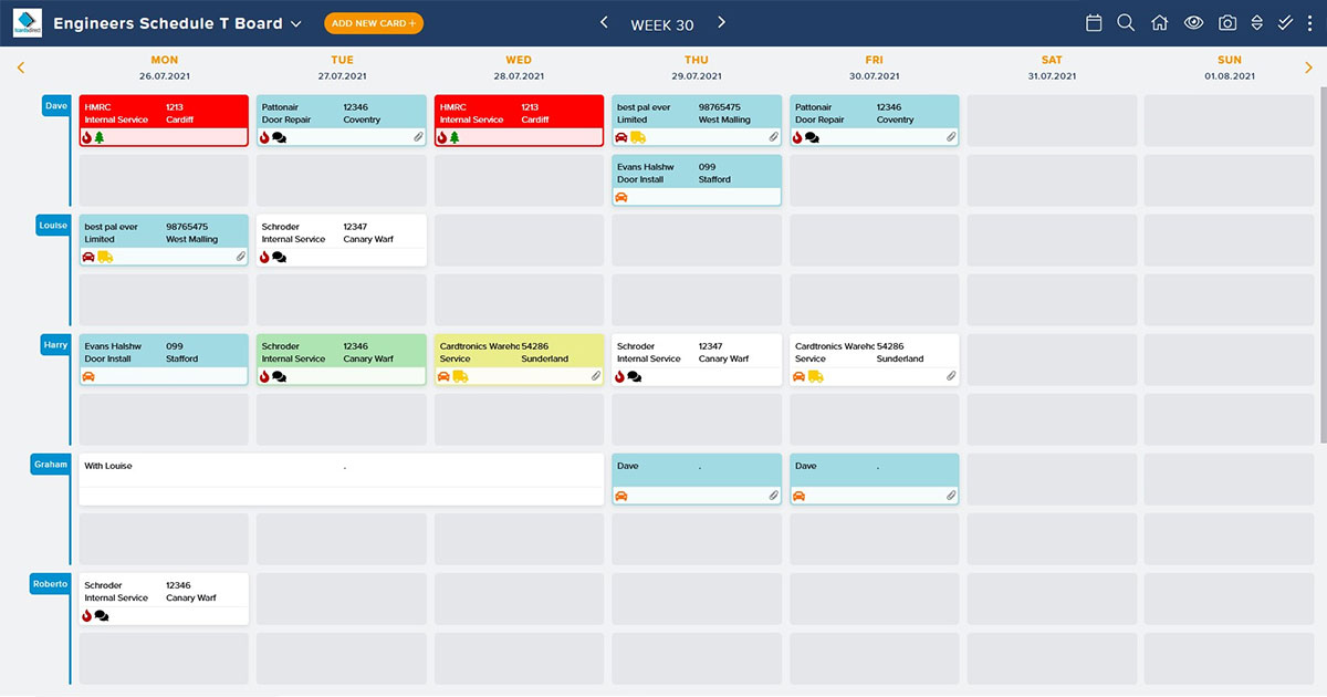 T Cards Online screenshot: T Cards Online T board