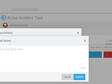 Crises Control Software - Crises Control add task notes screenshot