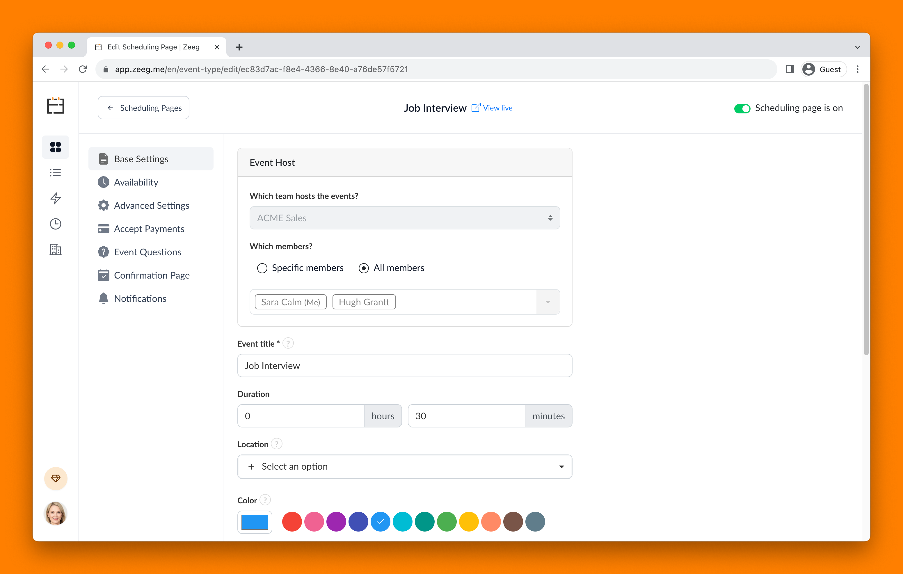 Zeeg Software - Schedule multiuser/multihost meetings for sales calls, startup pitch meetings, job interviews and more.