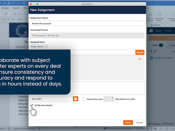 QorusDocs Software - Collaborate with subject matter experts and respond to RFPs in hours instead of days.