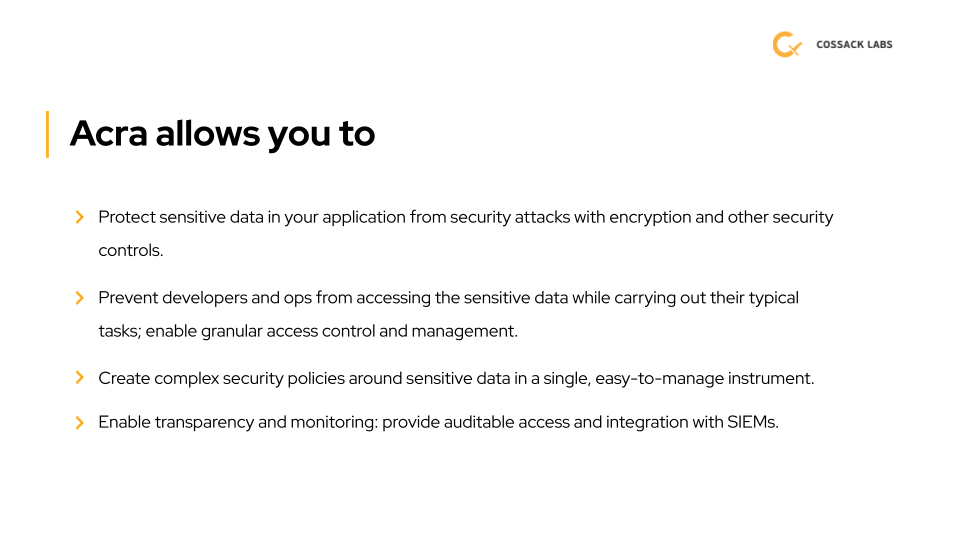 Protect sensitive data in your application from security attacks with encryption and other security controls.