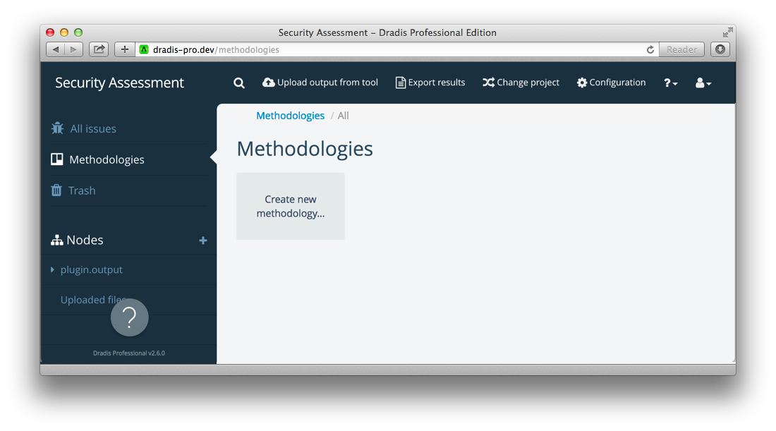 Dradis Pro Software - Methodology template