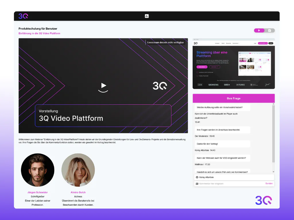 3Q Video Platform Kosten, Erfahrungen & Bewertungen - Capterra Schweiz 2026