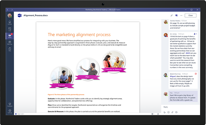 Microsoft Teams Software - Users can collaborate and comment on files