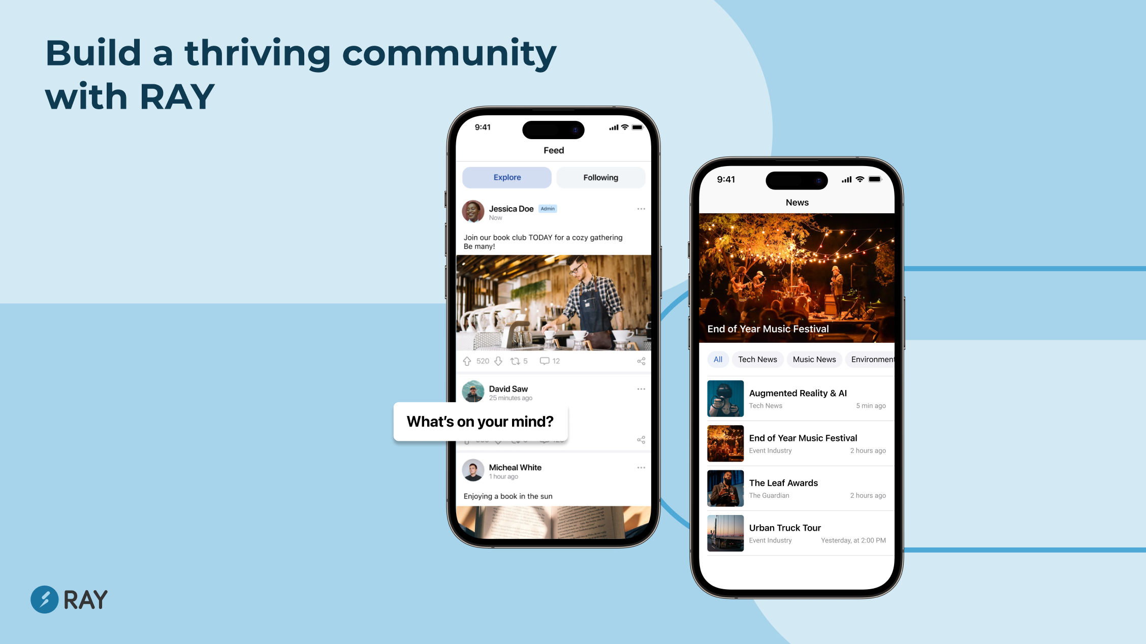 RAY screenshot: Build a thriving community with RAY!