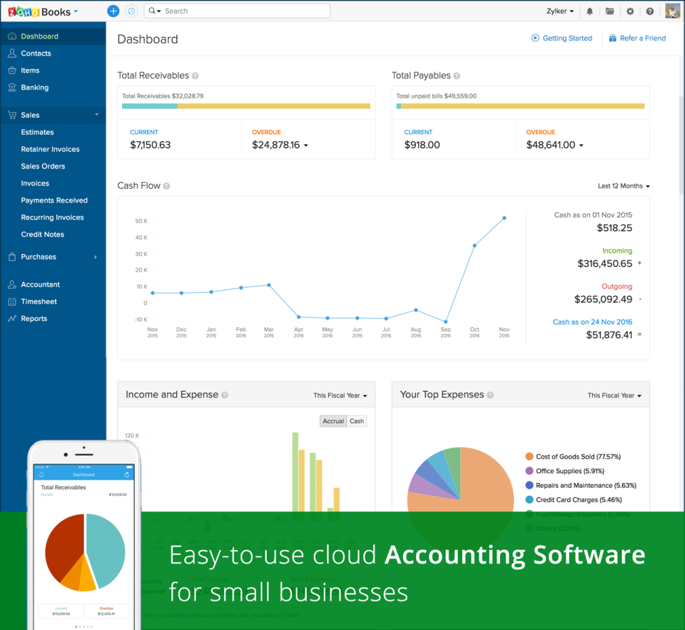 accounting and invoice software free zoho