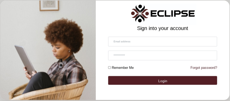 Eclipse Scheduling screenshot: Eclipse Log-in Page (All Users)