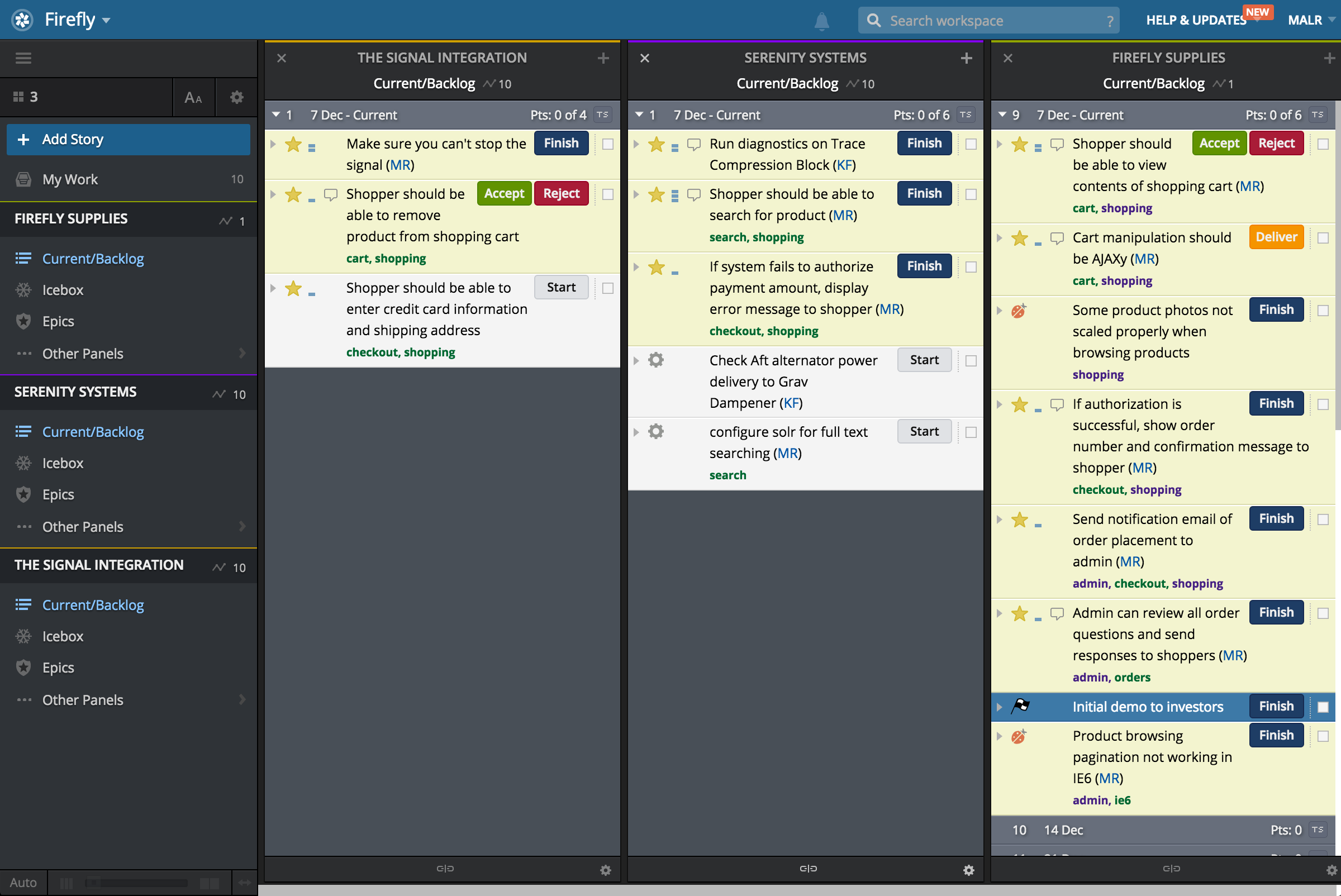 Multiple project view