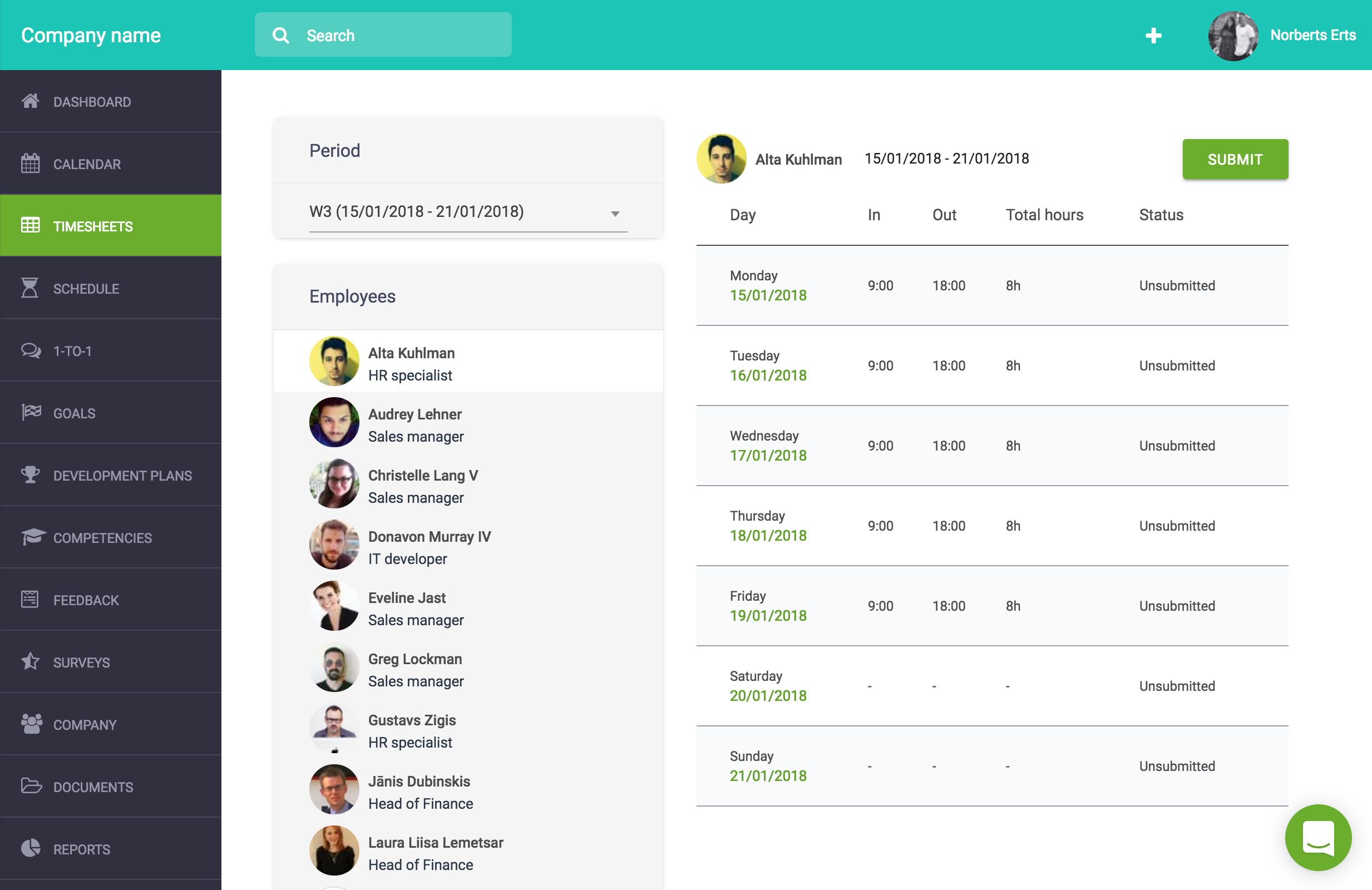 Timesheets