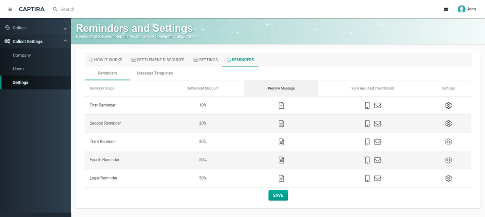Carol screenshot: Carol reminders