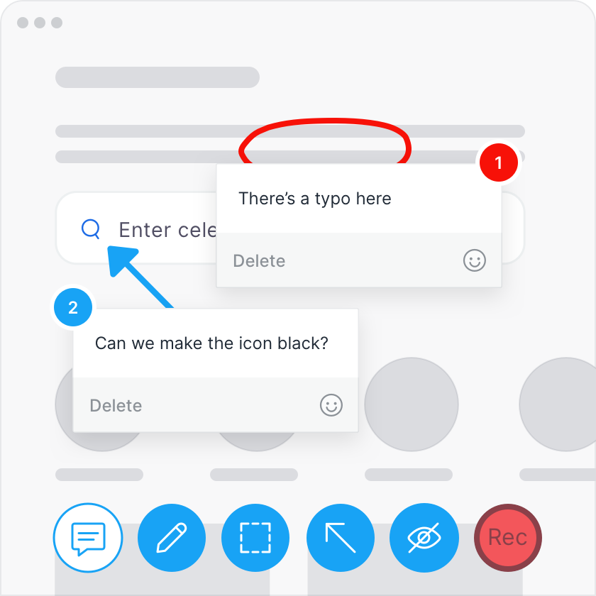 Visual feedback (screen recordings and screenshots) during QA or UAT testing
