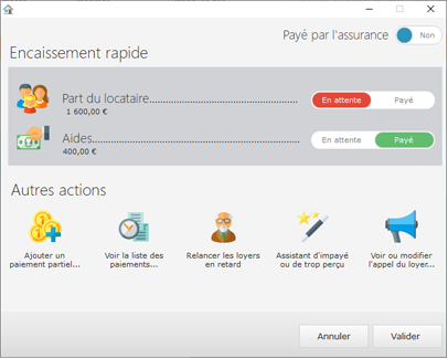 Rental Management v2024 Software - Encaissement des loyers