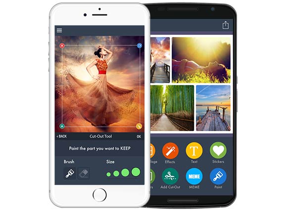 piZap screenshot: Image editing