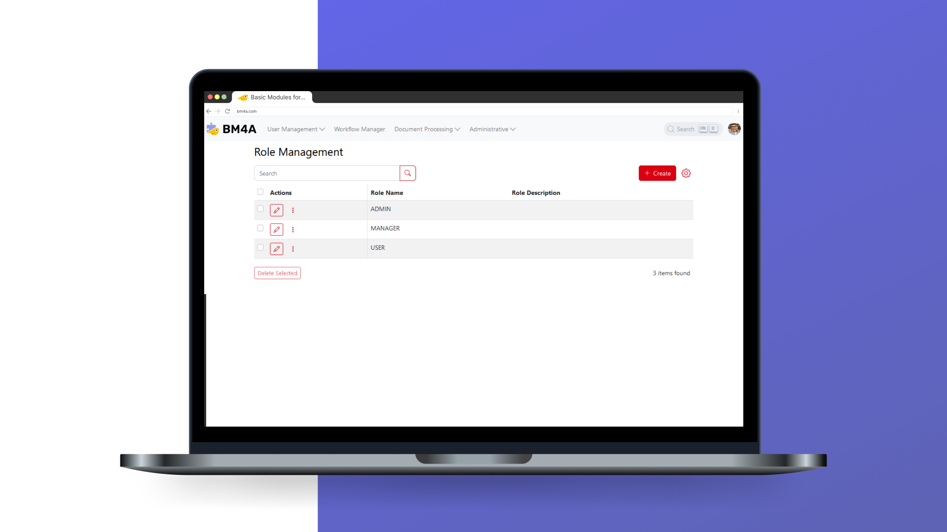 BM4A EQS Software - BM4A EQS role management