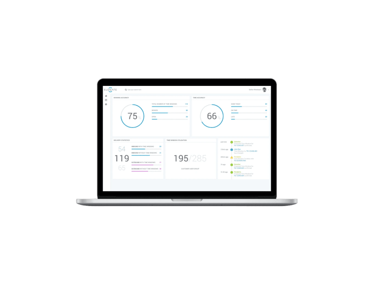 ELOGATE screenshot: ELOGATE dashboard