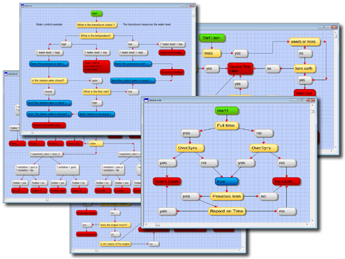 VisiRule screenshot: VisiRule Expert System screens