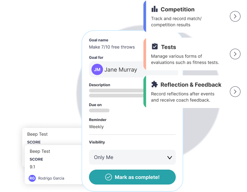 Student/Athlete Development - Track goals, competition results, see feedback reports and see video analysis with Outcoach's progress tools. Parents can easily see their child's progress over time allowing for more retention for your business