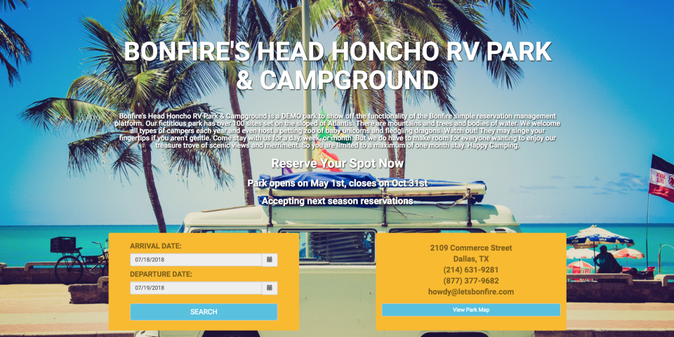 Bonfire Campground Management Logiciel - 3