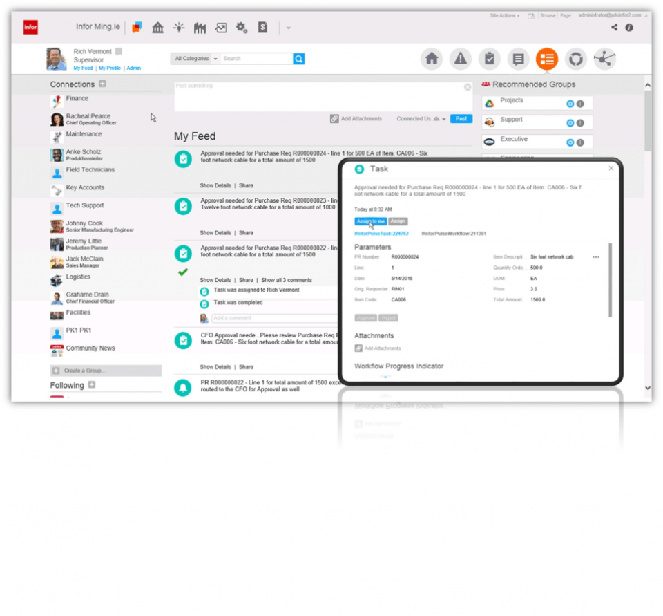 Infor Professional Services Automation Suite screenshot: Infor PSA task assignment