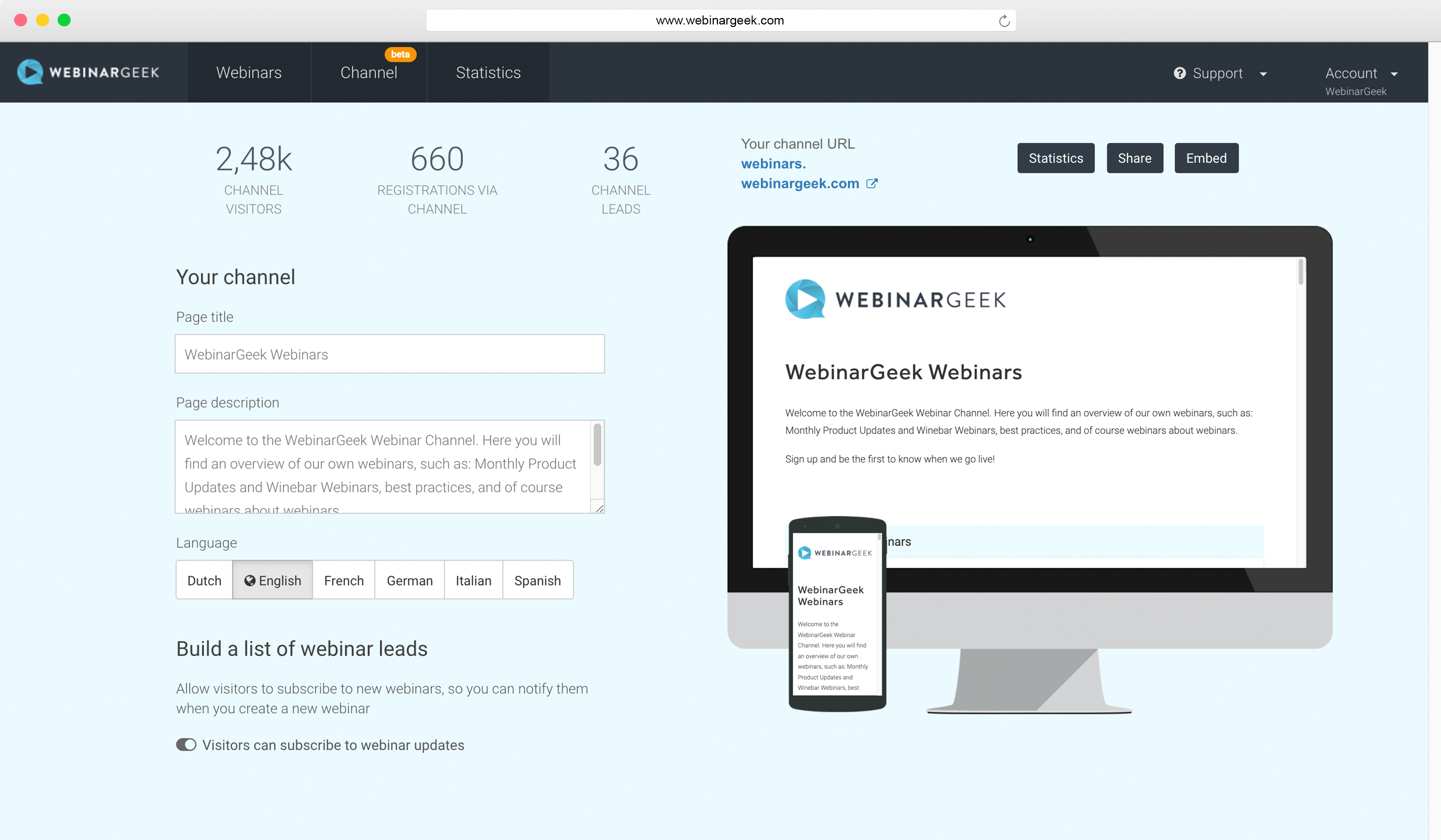 WebinarGeek Software - WebinarGeek webinar channel