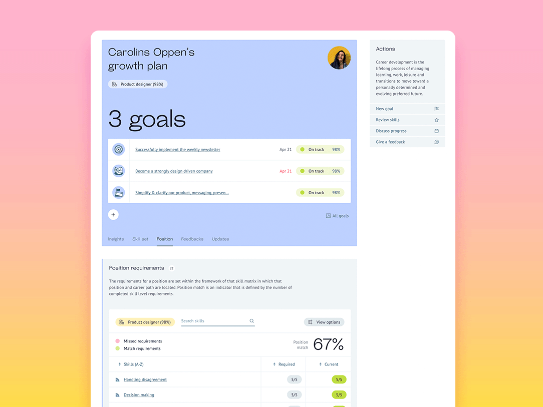 Vectorly Software - Create growth plans to manage succession planning