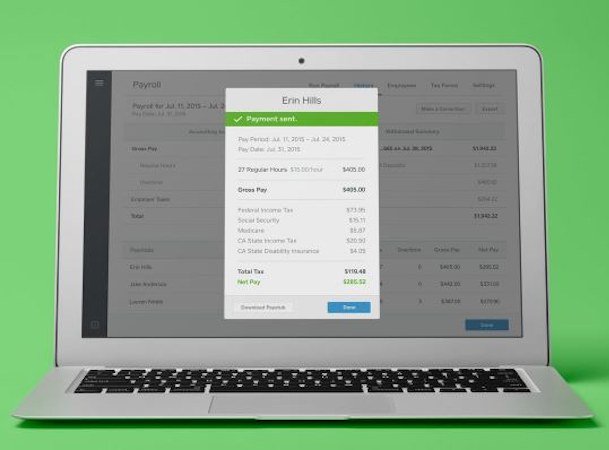 Square Payroll screenshot: Access payment details via Square's web based interface