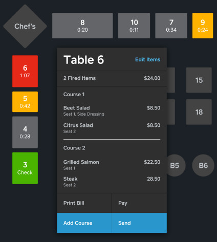 Customizable floor plans allow users to manage tables