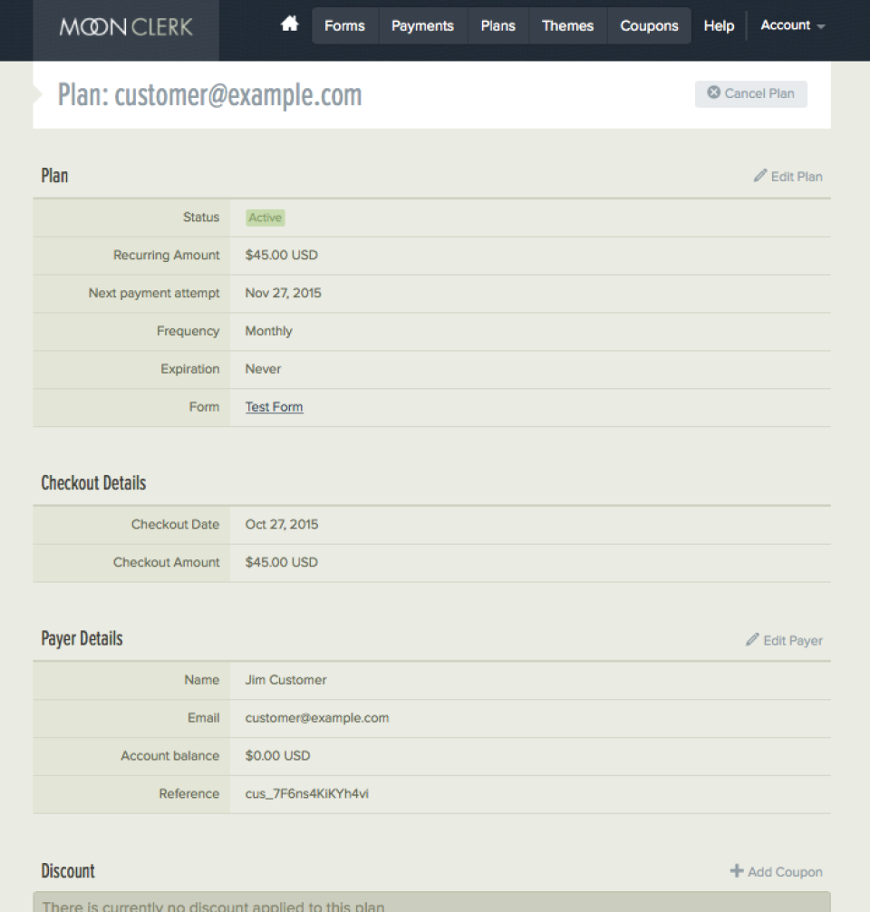 MoonClerk Software - Payment plans