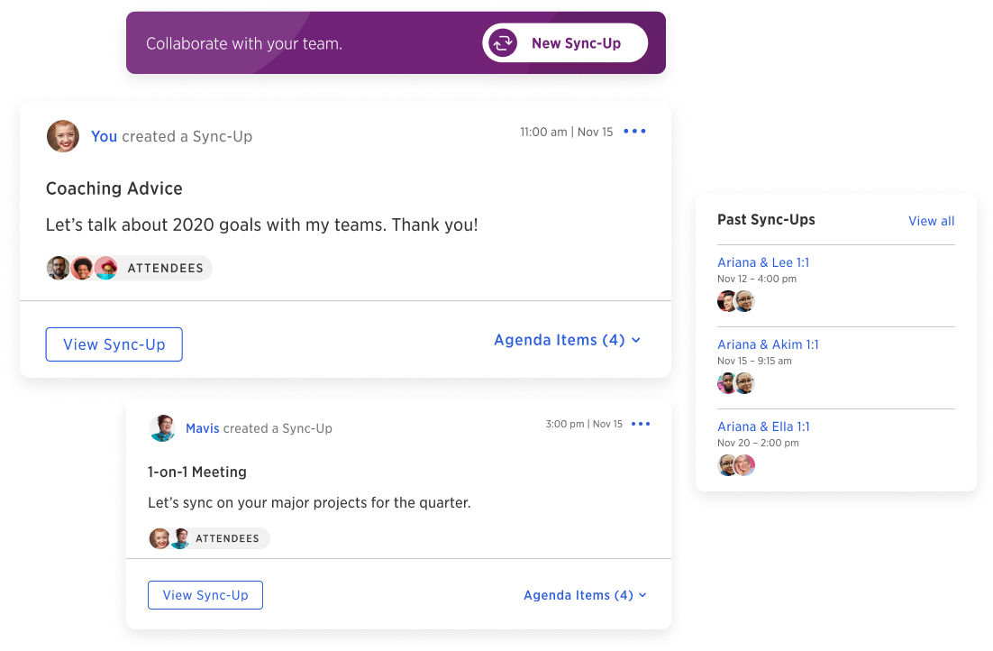 The Kazoo Employee Experience platform makes it easy for managers and employees to meet regularly to discuss progress, accomplishments, feedback, and career objectives and growth opportunities.