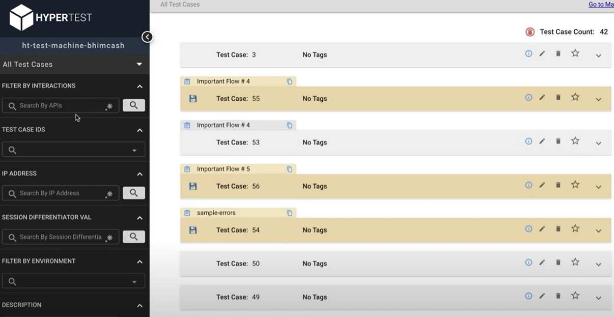 HyperTest Software - HyperTest test case overview