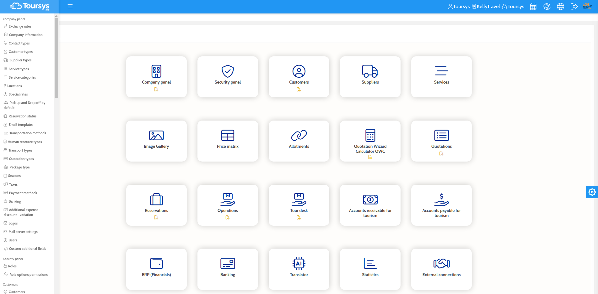 TourSys Cloud Software - Toursys Dashboard