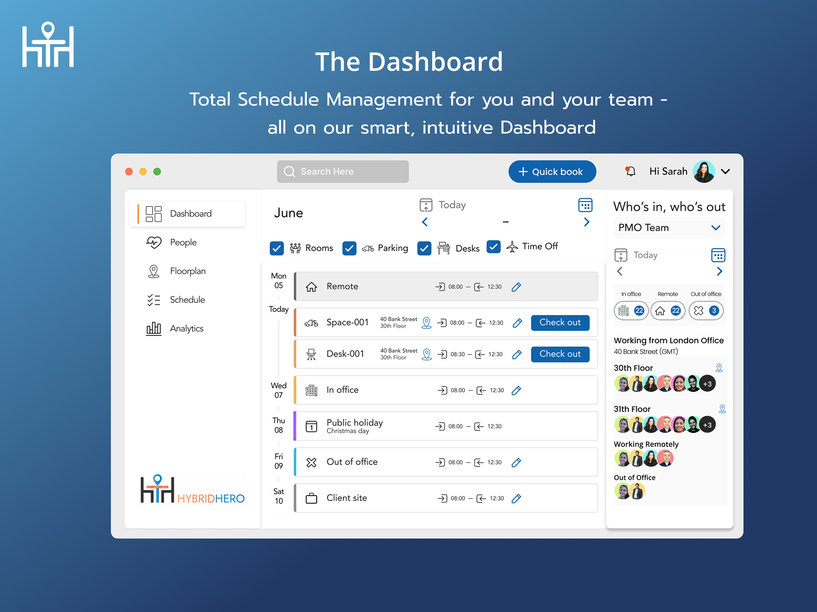 HybridHero screenshot: Dashboard