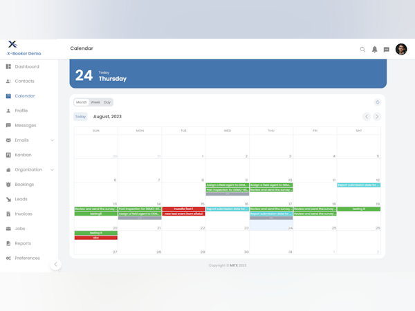 X-Booker Software - Calendar Management: Organizations can create bookings automatically, assign tasks in particular, create events and scheduling tasks, can manage an Admin Department, Sales Team, Booking Team, Field Agents, and Finance Department in one calendar.