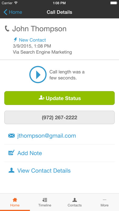 ReachEdge also records all calls, which users can listen back to