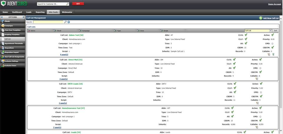 AgentCubed Software - AgentCubed call unit management screenshot