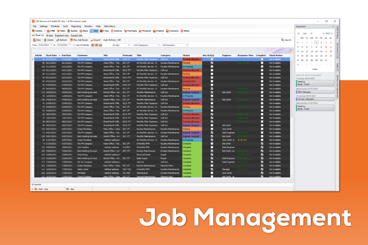 Clik Service Job Management