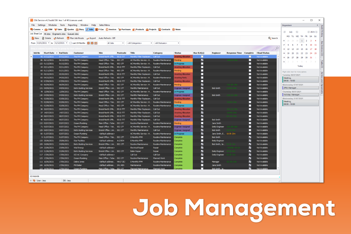 Clik Service Software - Clik Service Job Management